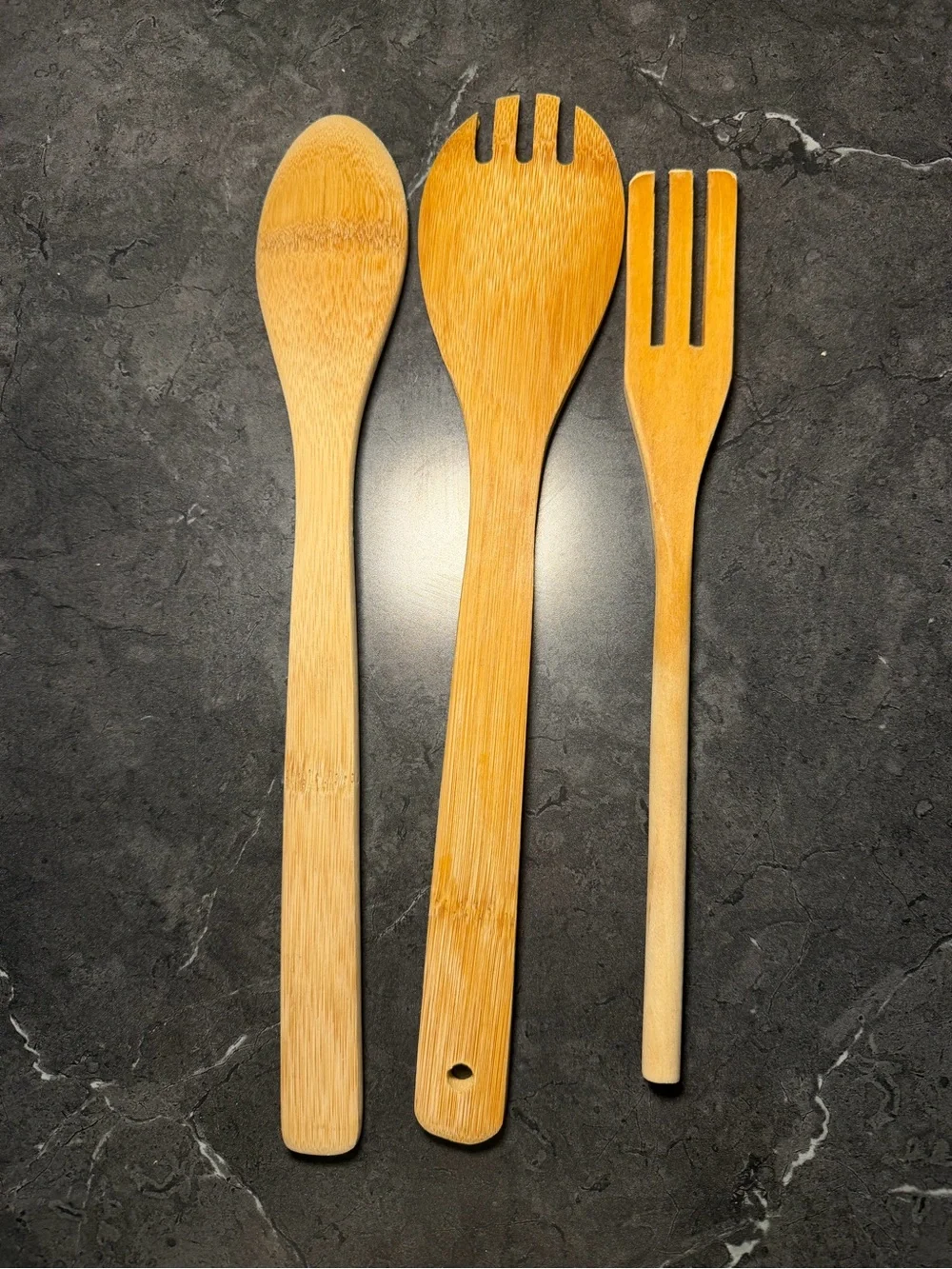 Bamboo Kitchen Utensil Set (1 is The Pampered Chef )  spoon and fork